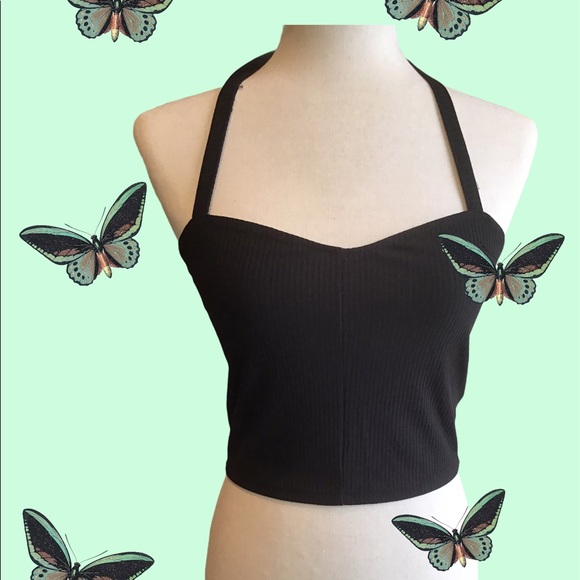 PacSun Tops - PAC SUN basics Black Ribbed Halter